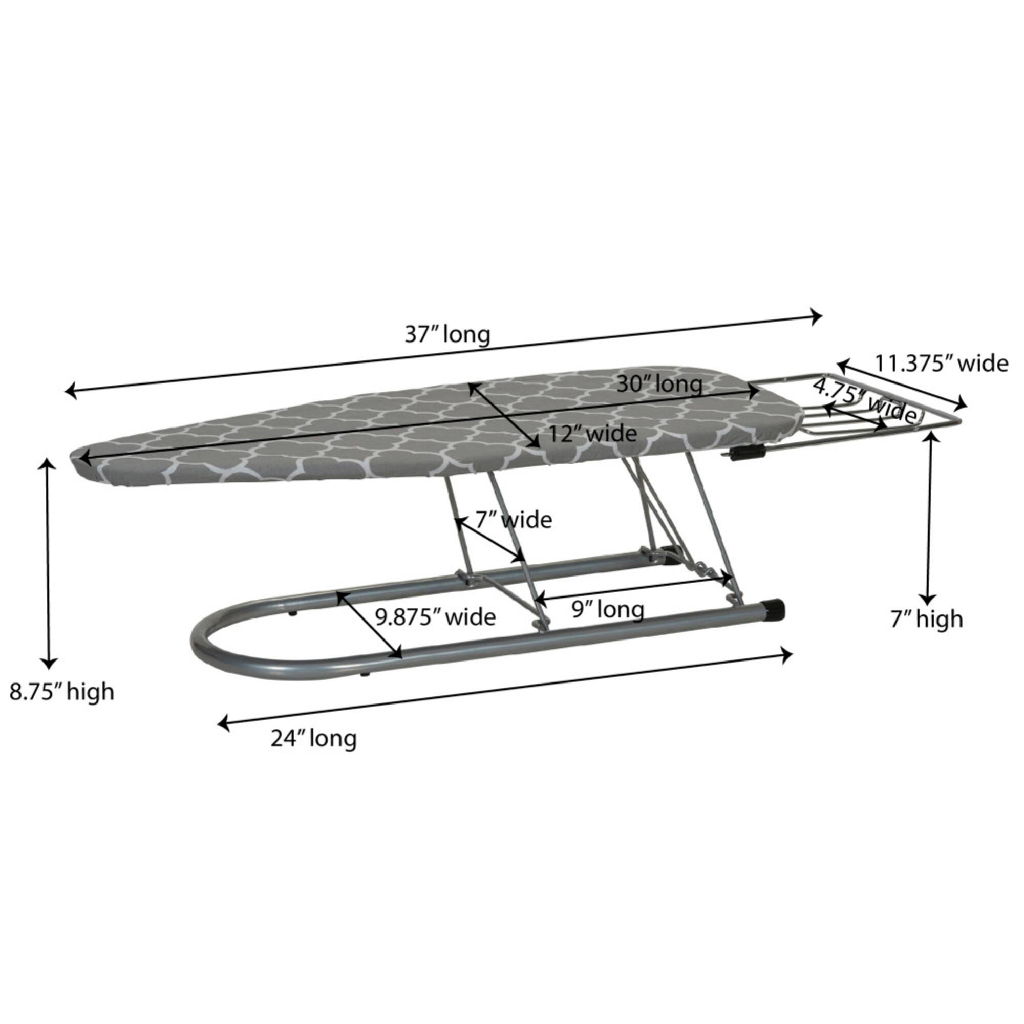 Household Essentials Steel Top Table Top Ironing Board with Iron Rest